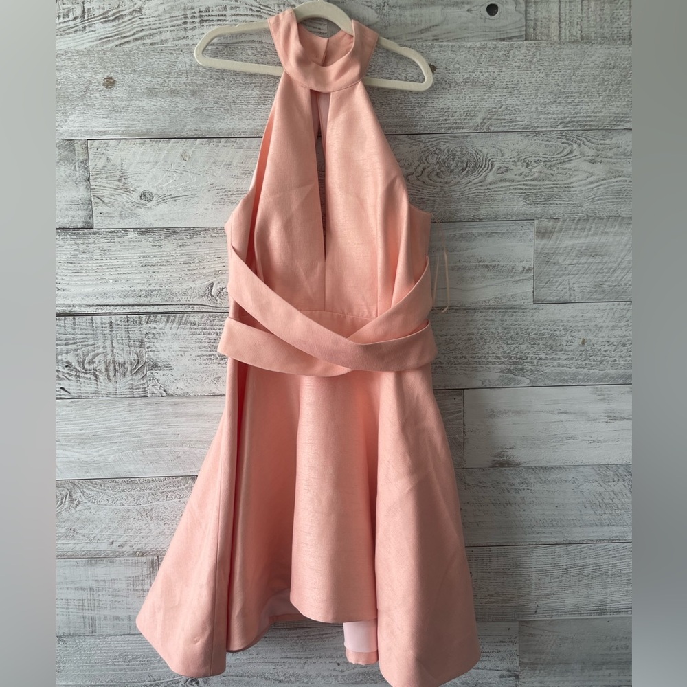 C/MEO collective pink halter “I’m new here” dress, size M; NWT